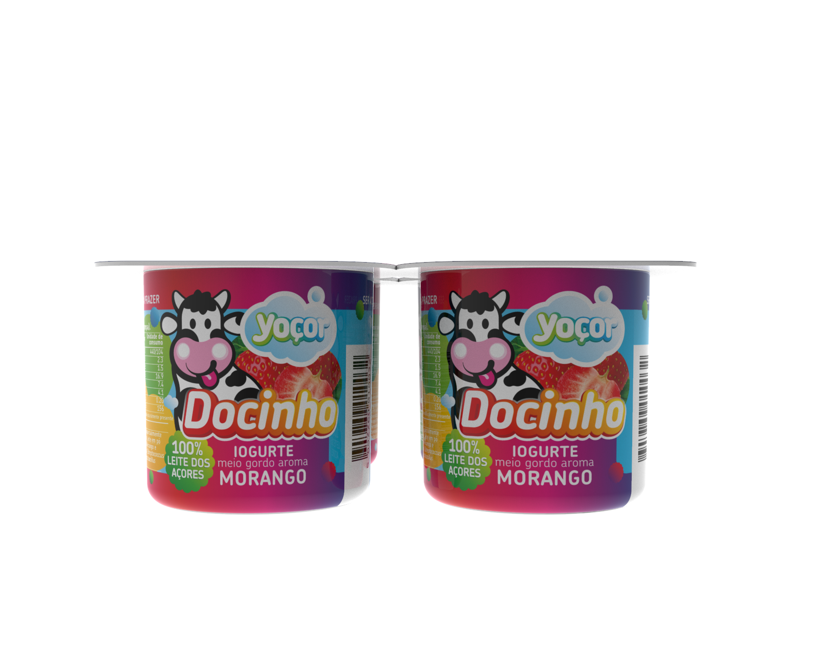 Docinho - Iogurte c/ Aroma de Morango 4x125 gr