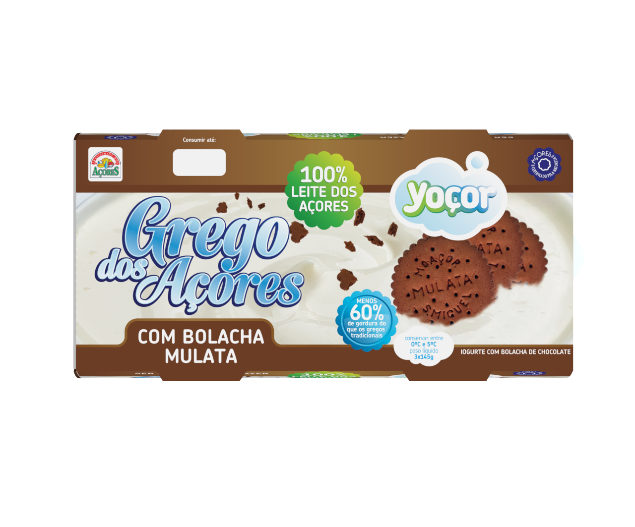 Iogurte Grego dos Açores com Bolacha Mulata 3x145 gr