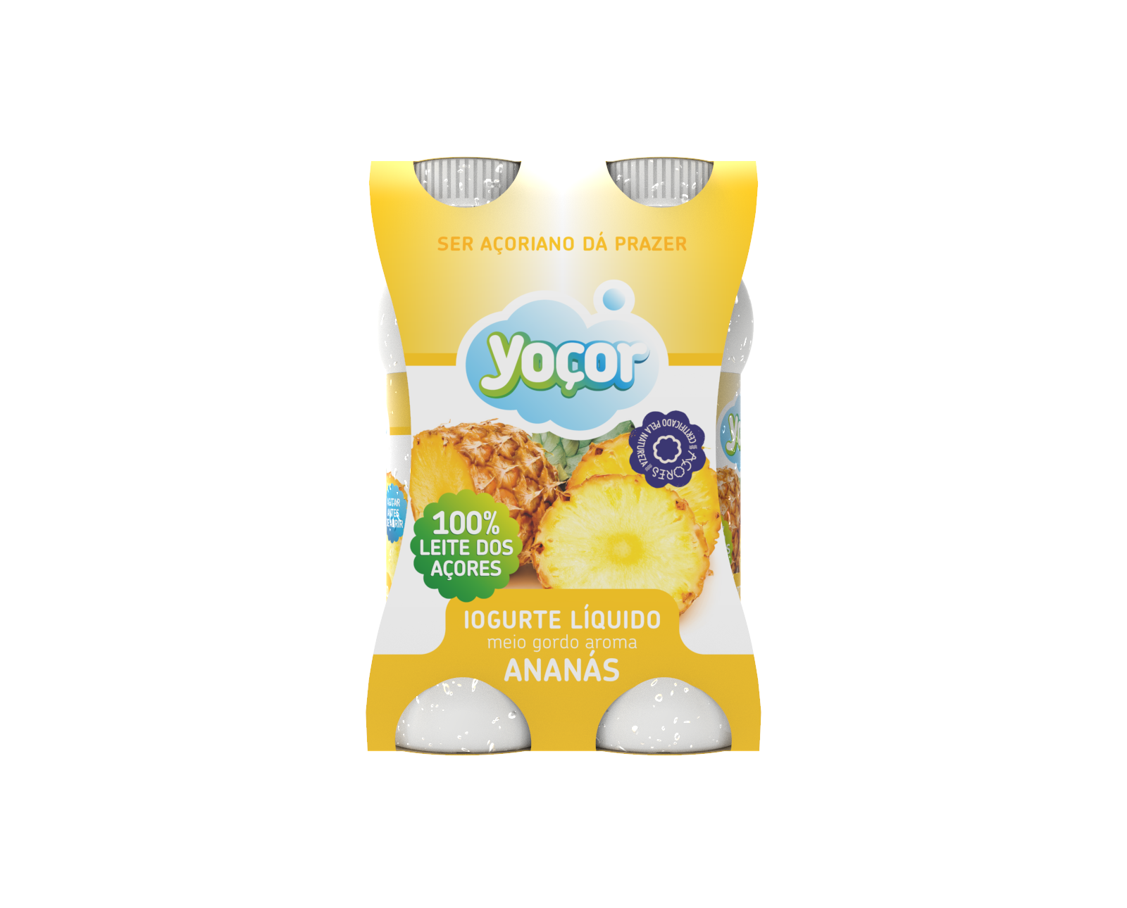 Iogurte Líquido c/ Aroma de Ananás 4x170ml