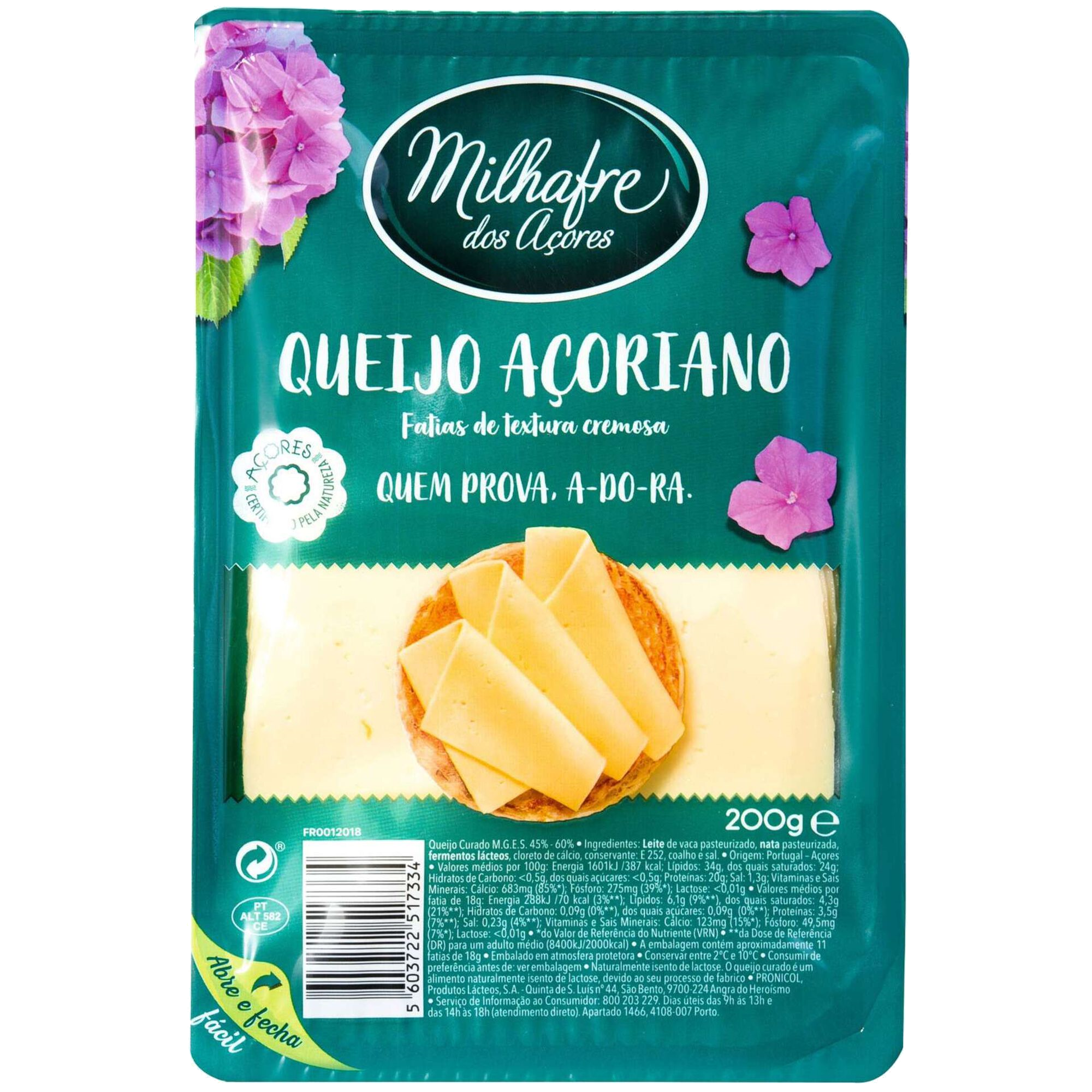 Queijo Flamengo Fatiado Milhafre 200gr