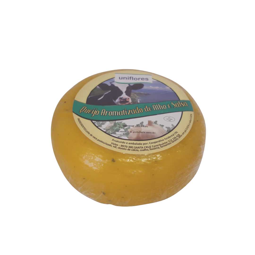Queijo Aromatizado Alho e Salsa Uniflores 1 Kg (aproximado)